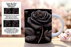 Elegant 11oz Mug Wrap Png Template , 3D Flower Product Image 1