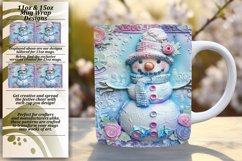 Summer Snowman Sublimation Mug Wrap 11oz/15oz Christmas Joy Product Image 1