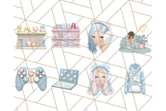 Pastel Gamer Girl Clipart PNG, Kawaii Gaming Elements Product Image 4