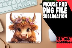 Adorable Peekaboo Cow Mouse Pad Sublimation Product Image 1