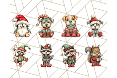 Christmas Animal Clipart, Festive Animals in Holiday Outfits Product Image 8