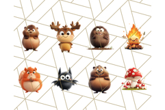 Chunky Kawaii Woodland Critters PNG Clipart, Cute Animals Product Image 4