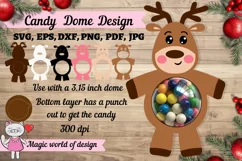 Reindeer candy dome svg, 3d svg cut file, Couple Ornament Product Image 1