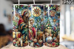 Watercolor Christmas Tumbler Wrap - High Quality 300 Dpi Product Image 1