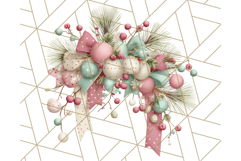 Pastel Christmas Clipart, Mint and Blush Holiday PNG Product Image 4