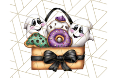 Ghost Café PNG Clipart, Cute Ghost Baristas Halloween Treats Product Image 4