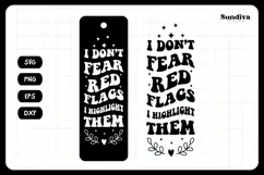 Dark Romance Bookmark Saying SVG | I Don't Fear Red Flags Product Image 3