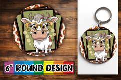 Enchanted Keychain Sublimation, Cute Cow Product Image 1