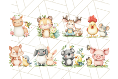 Farm and Forest Animal Pairs PNG Adorable Animal Companions Product Image 8