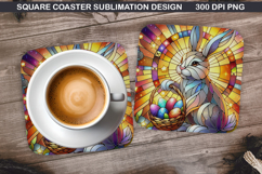 Bunny Coaster Sublimation, Easter Coaster PNG Design Product Image 1