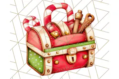 Santa Sleigh Ride Clipart PNG, Flying Reindeer Christmas Art Product Image 4