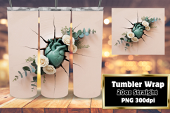 TRENDY 20oz Sublimation Artwork , 3D Heart Product Image 1