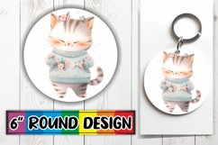 Playful Cat Sublimation Coaster Design Product Image 1
