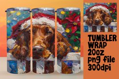 Winter Tumbler Wrap Peeking Dog Christmas Design Product Image 1