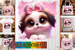 Sweet TSHIRT Designs PNG, 3D Dog Product Image 1