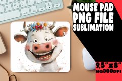 Amusing Farm Cow Watercolor Mouse Pad PNG Product Image 1