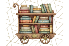 Whimsical Library Clipart with Cozy Readers and Books Product Image 4