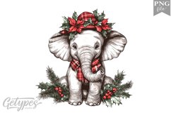 Christmas Elephant Clipart Design - High Quality 300 Dpi Product Image 1