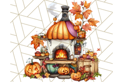 Fall Cottagecore Kitchen Clipart, Cozy Autumn Kitchen PNG Product Image 4