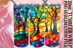 20oz Colorful Wrap Stained Glass Tree Tumbler Design Product Image 1