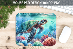 Watercolor Turtle Mouse pad Sublimation - Animal PNG Design Product Image 1