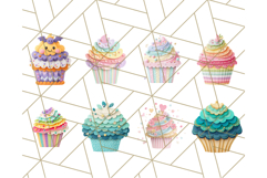 Paper Cupcake Clipart Layered Paper Scrapbook Collage Png Product Image 8