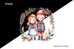Winter Png, Christmas Kids Clipart, Folk Christmas Png Product Image 1