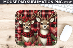Watercolor Deer Mouse Pad Sublimation - Valentines PNG Product Image 1