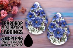 Sublimation Flower Fantasy Teardrop Earrings Product Image 1