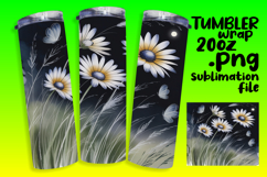 20oz Tumbler Sublimation PNG , Flowers Product Image 1