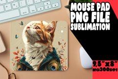 Joyful Cat Amusing Sublimation Mousepad PNG Product Image 1