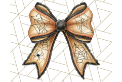 Muted Halloween Bow Clipart, Fall Ribbon PNG Autumn Hair Bow Product Image 4