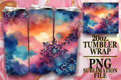 Gentle smiles 20oz tumbler wrap, Watercolor Pattern Product Image 1