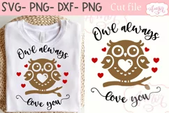 Valentine's day SVG design | Owl always love you cut file Product Image 1