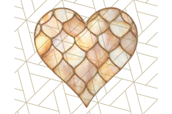 Stained Glass Heart PNG Clipart in Pastel and Bright Colors Product Image 4