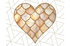 Stained Glass Heart PNG Clipart in Pastel and Bright Colors Product Image 4