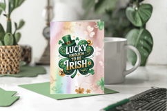 Lucky Enough to Be Irish Greeting Card PNG Sublimation Desig Product Image 1