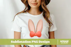 Coquette Easter Bow Bunny Ears Sublimation PNG Product Image 2