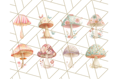 Dreamy Patterned Mushroom Clipart PNG, Forest Elements Png Product Image 4