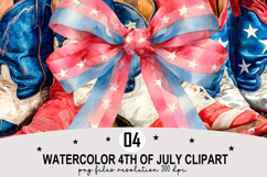 Watercolor 4th Of July Clipart png Watercolor png Product Image 1