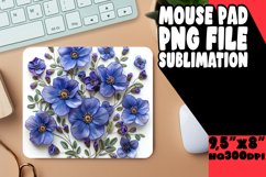 Artistic Floral Threads: 3D Sublimation Mouse Pad Product Image 1