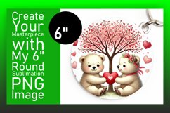 Whimsical Round Design Car Coaster Template , Valentine Bear Product Image 1