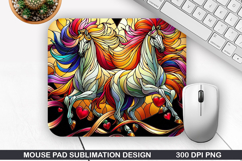 Unicorn Mouse Pad Sublimation, Valentine Mouse Pad PNG Product Image 1