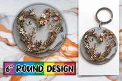 Heartwood Oasis Circle Design Sublimation Keychanin PNG Product Image 1