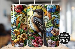 Eastern Phoebe Single Bird Stained Glass - Tumble Design Product Image 1