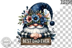 Best Dad Ever Sublimation - Father&#039;s Day Gnome Clipart PNG Product Image 1