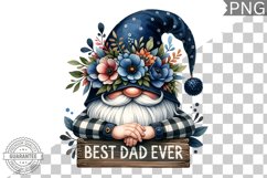 Best Dad Ever Sublimation - Father's Day Gnome Clipart PNG Product Image 1