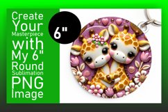 Sophisticated Round Design Keychain Art , Sweet Animals Product Image 1