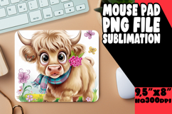 ENCHANTED DESK PAD PNG DESIGN, Cute Cow Product Image 1