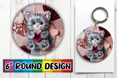 Enchanted Keychain Round Sublimation, Valenines Animals Product Image 1